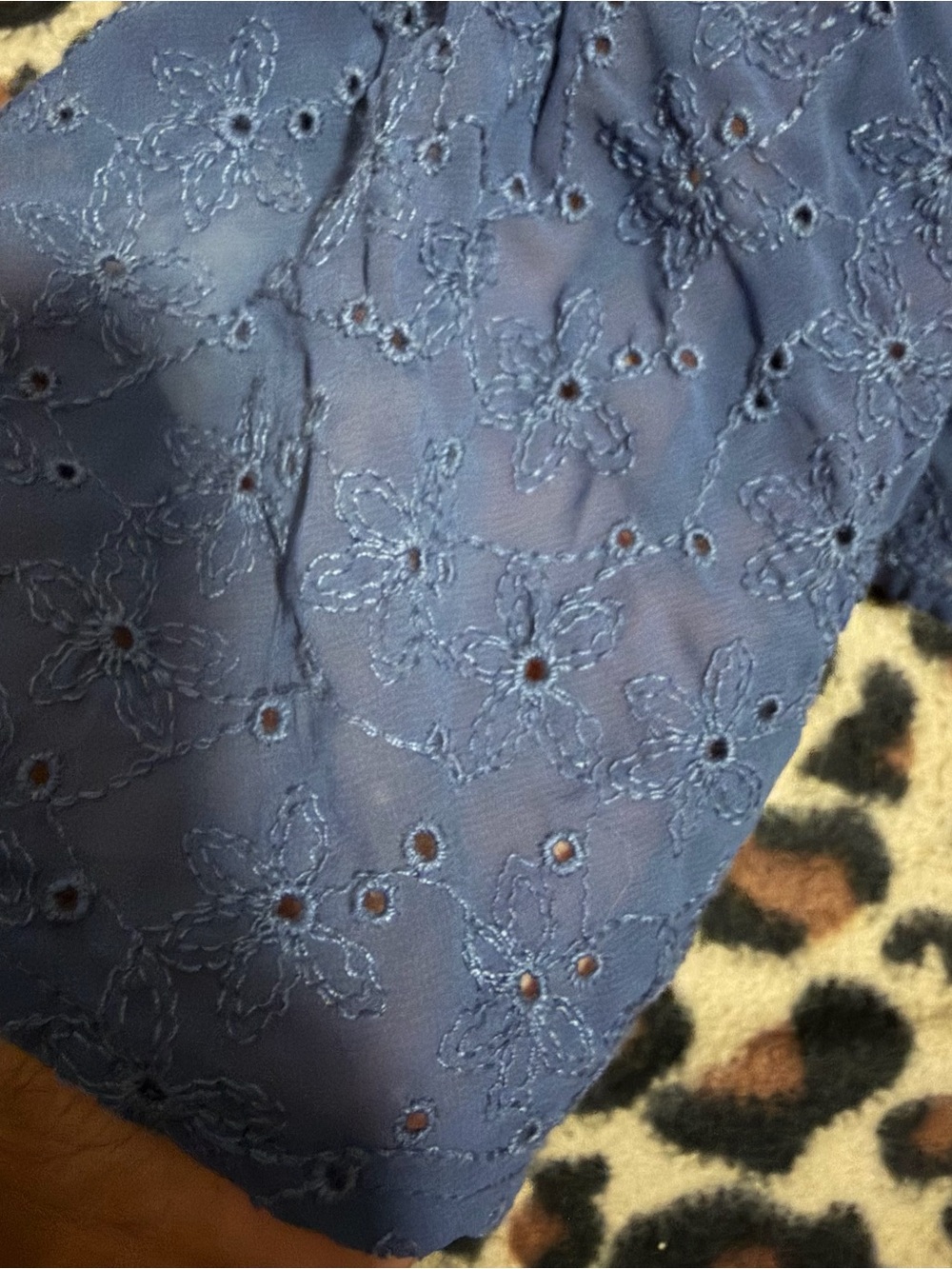 2000s vintage style whimsical hollister navy blue eyelet lace babydoll crop top - Picture 4 of 8